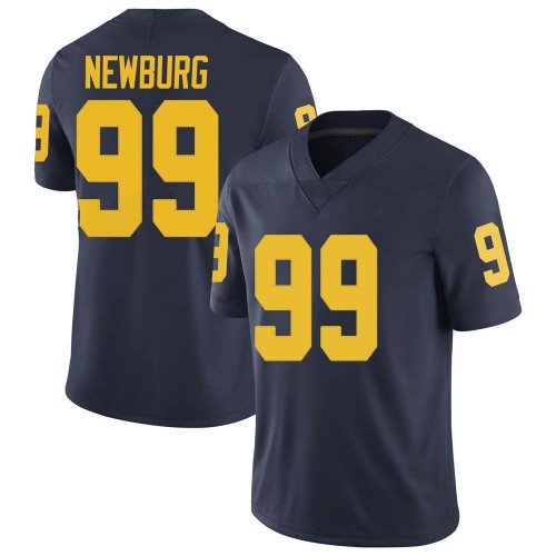 Gabe Newburg Michigan Wolverines Men's NCAA #99 Navy Limited Brand Jordan College Stitched Football Jersey MVH0554VM
